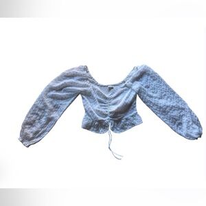 Hollister White Textured Blouse Size M